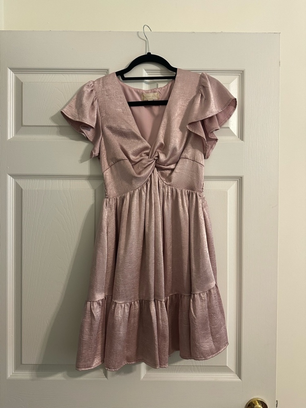 Altar'd State Dusty Pink Twist-Front Mini Dress